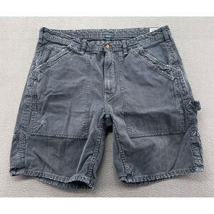 VTG Polo Ralph Lauren Shorts Mens Carpenter Blue Cotton Utility Workwear 36
